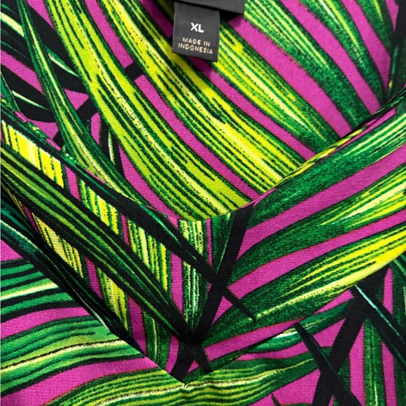 Vibrant Green and Purple Women's Top - Picture 2 of 3